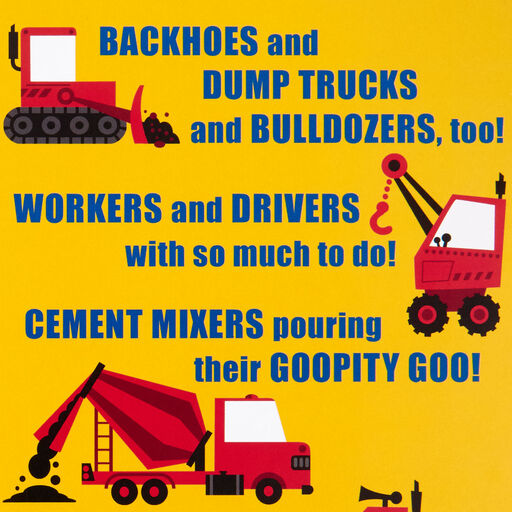 Construction Site 3rd Birthday Card With Stickers and Coloring Activity, 