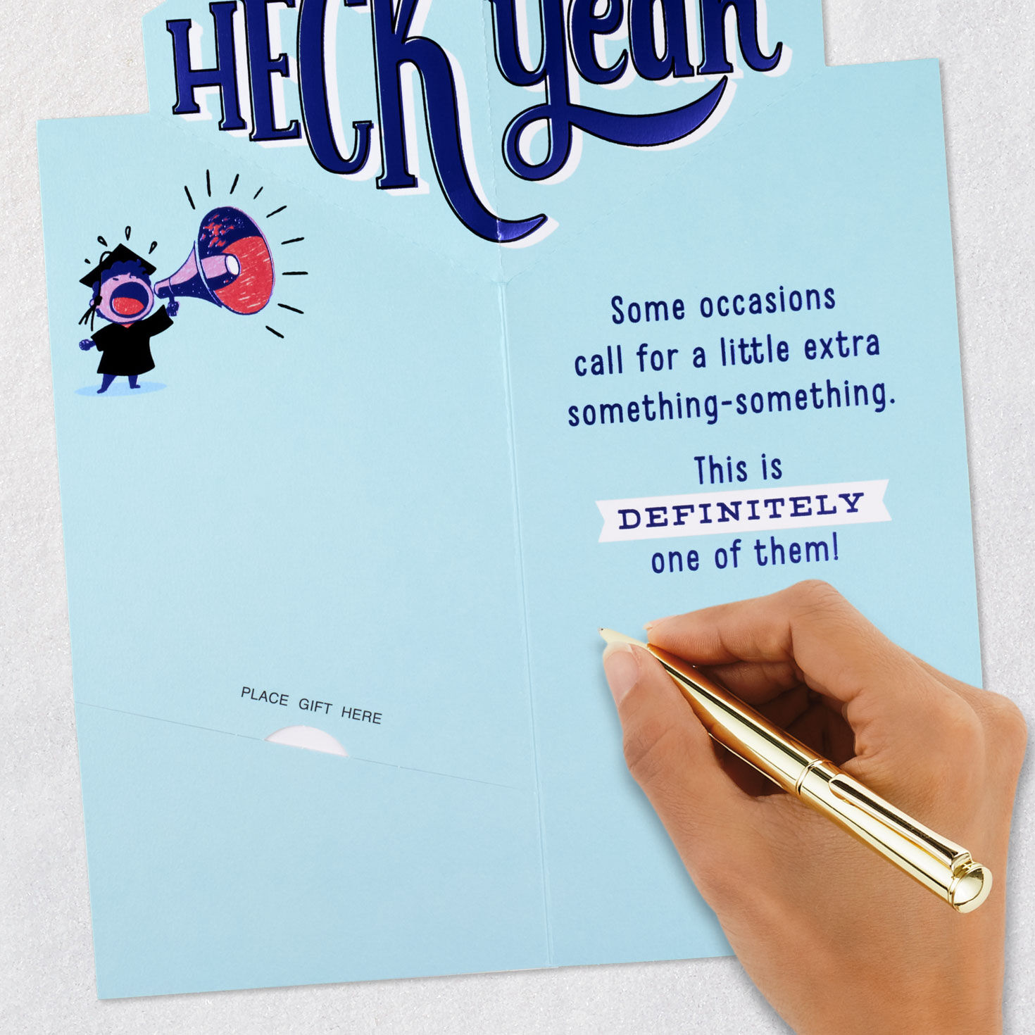 Grad With Megaphone Funny 2026 Graduation Money Holder signing card image number 7