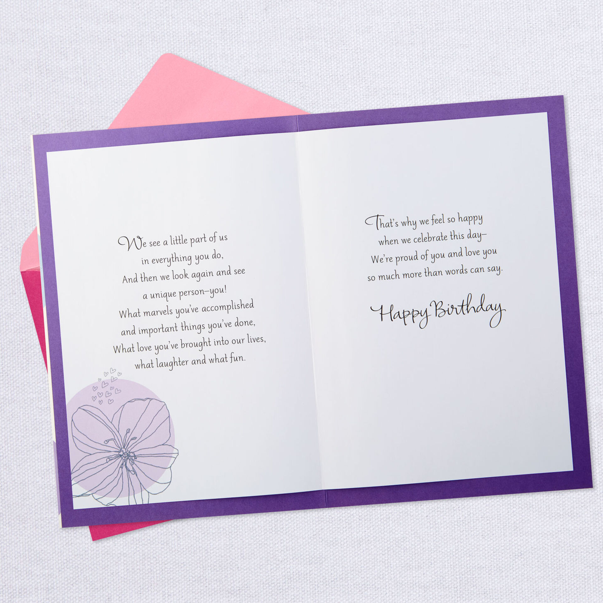 Happy to Celebrate This Day Birthday Card for Daughter From Both of Us