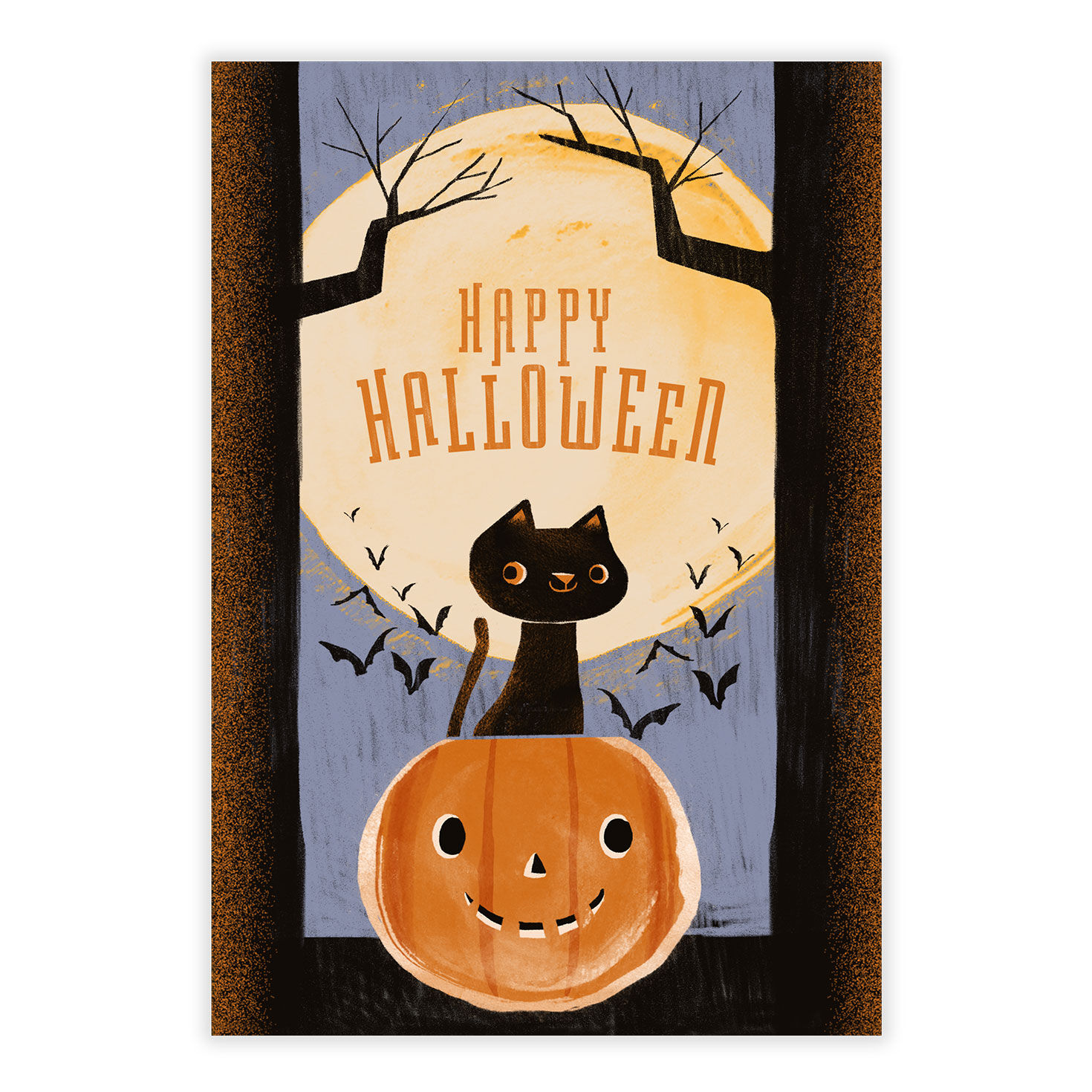 Retro Cat and Pumpkin Halloween eCard, , large image number 2