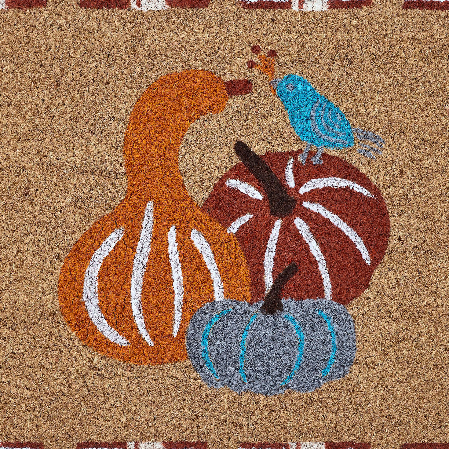 Hallmark Harvest Gourdy Coir Mat 18x30 upclose view image number 3