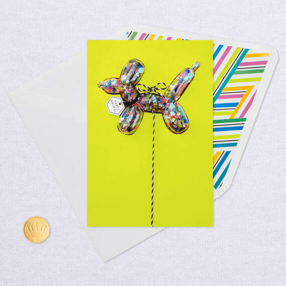 Confetti-Filled Balloon Animal Birthday Card, , large image number 5