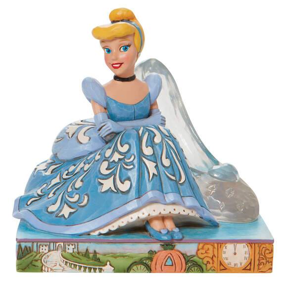 Jim Shore Disney Cinderella and Glass Slipper Figurine, 5.3"