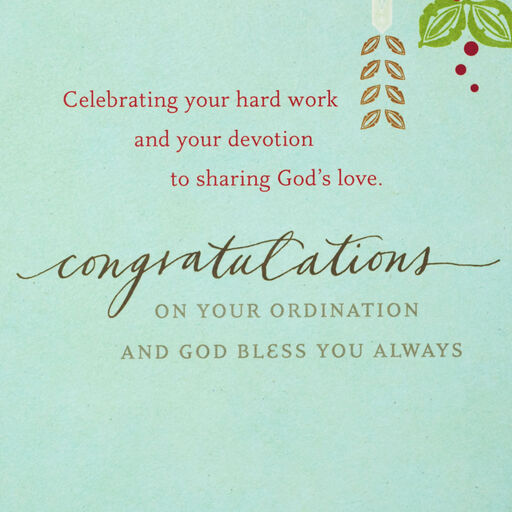 Called and Ordained Religious Clergy Ordination Card, 