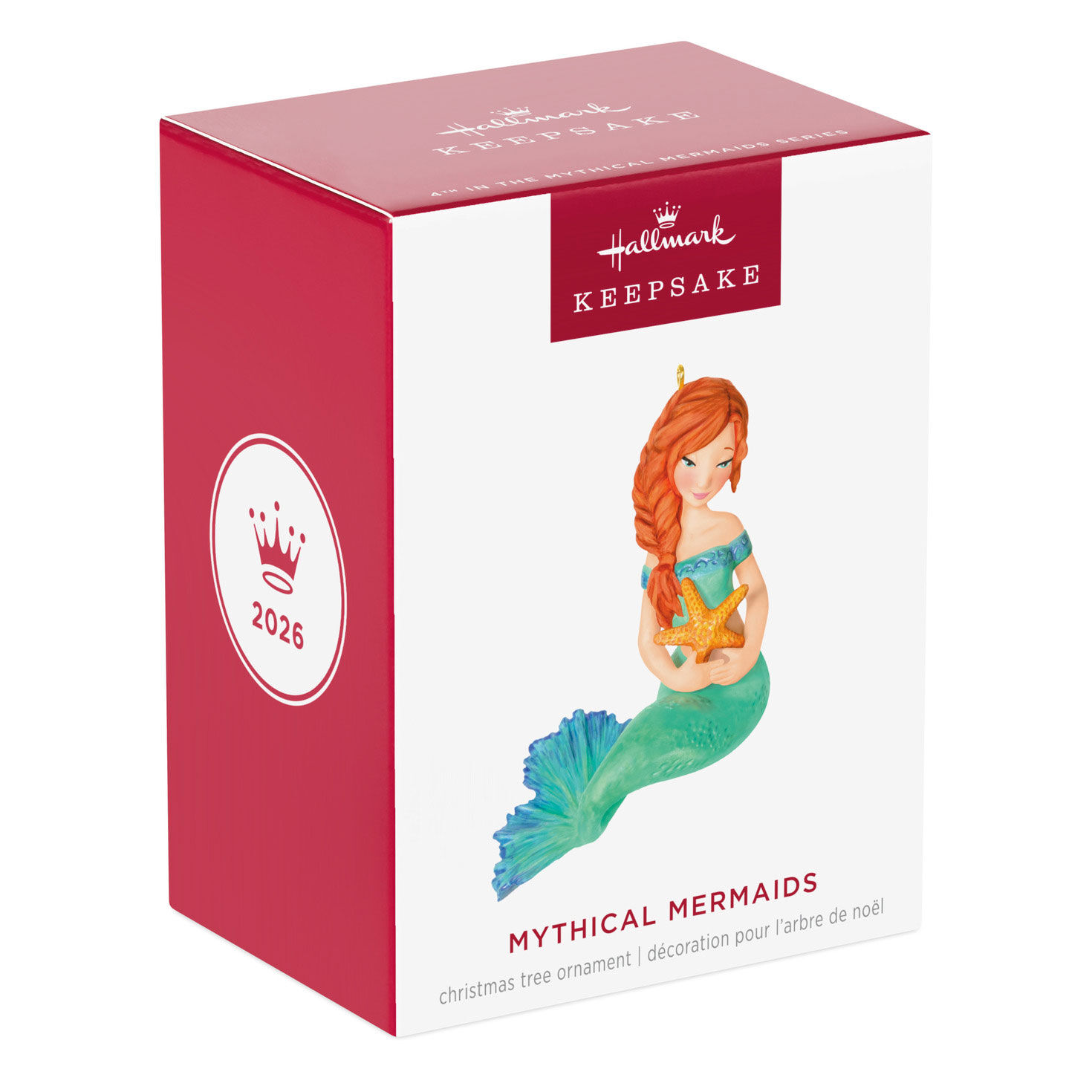 Green Mermaid With Starfish Keepsake Ornament Package Front image number 7