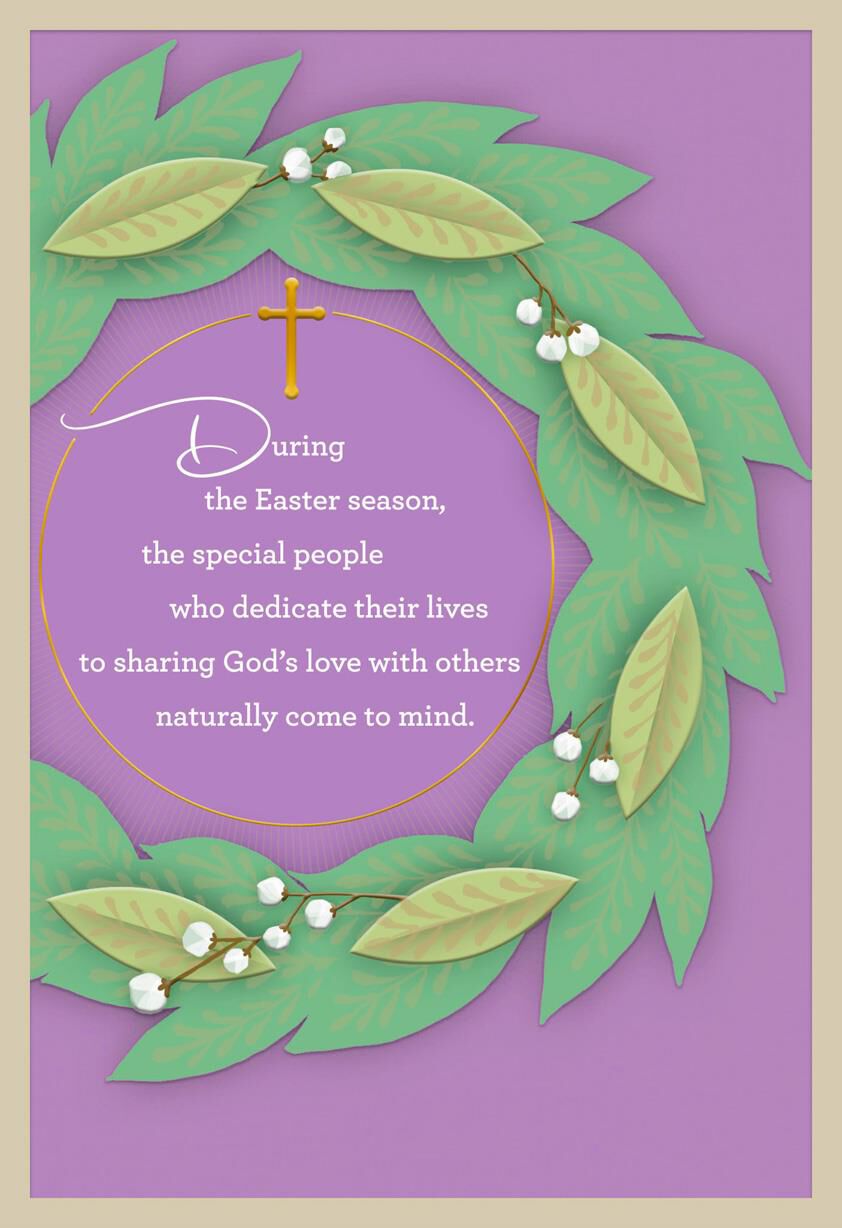 Ministry Appreciation Religious Easter Card