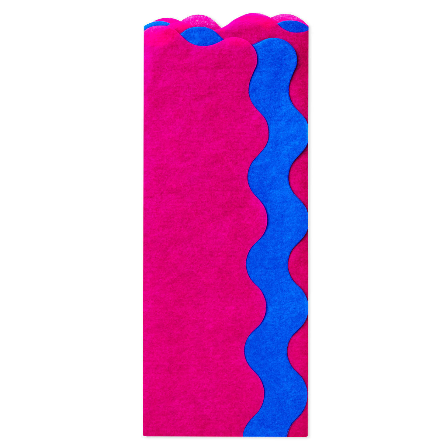 Fuchsia and Bright Blue Wavy-Edged 2-Pack Tissue Paper, 4 sheets total
