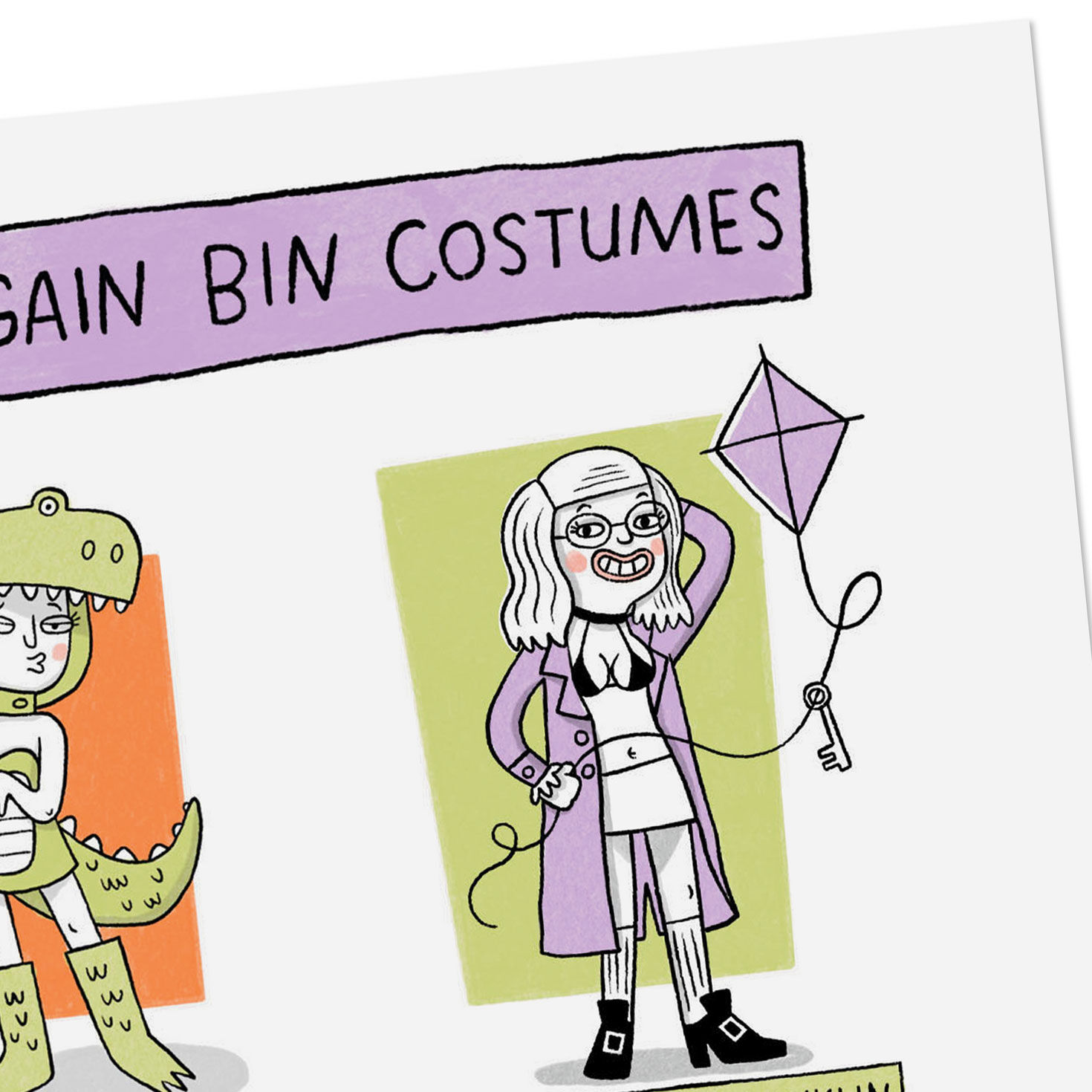 Sexy Costumes Funny Shoebox Halloween Card Card Front Detail image number 4