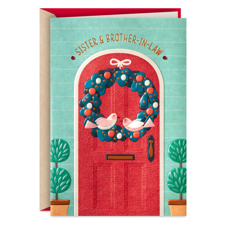 Wishing You Joy Christmas Card for Sister and Brother-in-Law