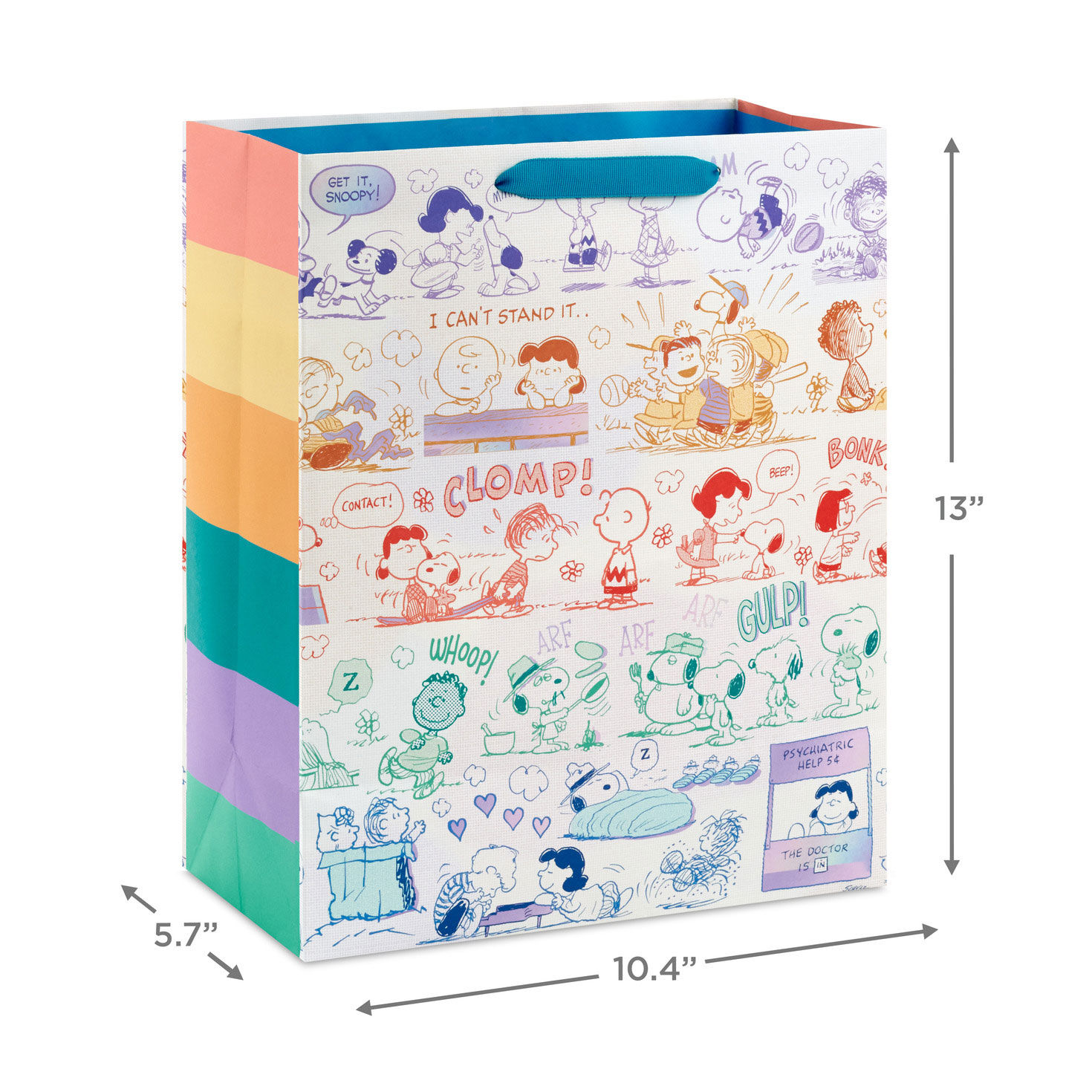 75 Years Peanuts Comic Strips Large Gift Bag measurement image number 3