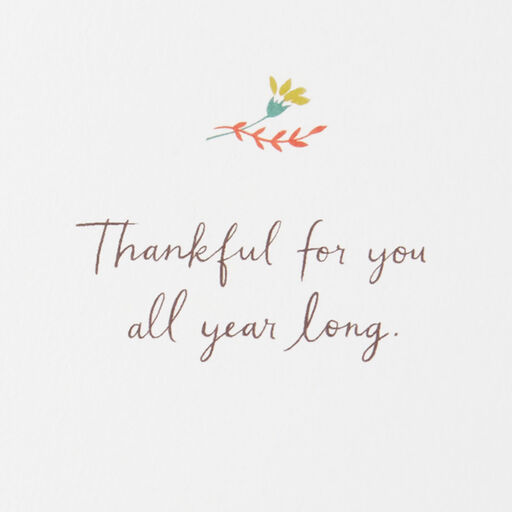 Thankful For You Fall Flowers Thanksgiving Card, 