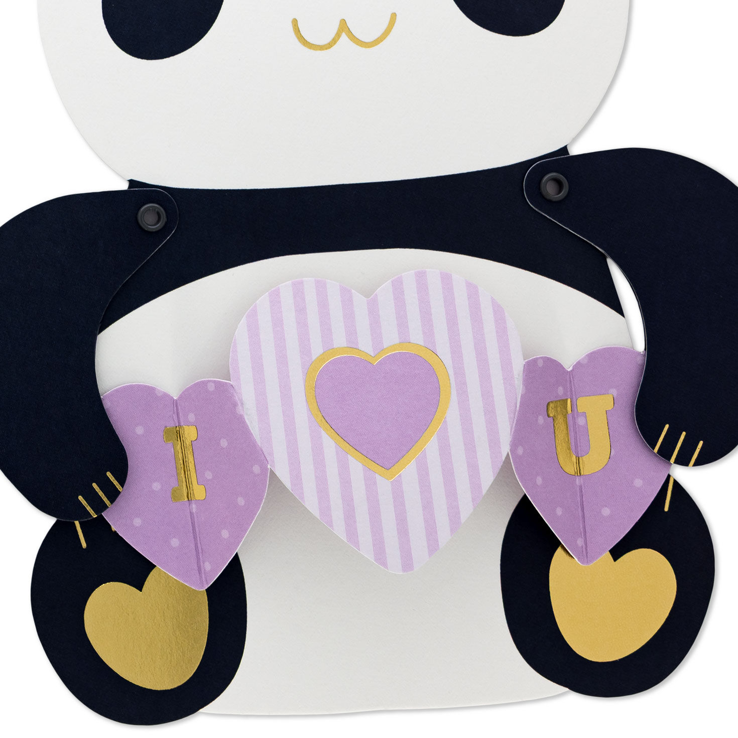 Panda Bear With Hearts Paper Craft Mother's Day Card Card Front Detail image number 5