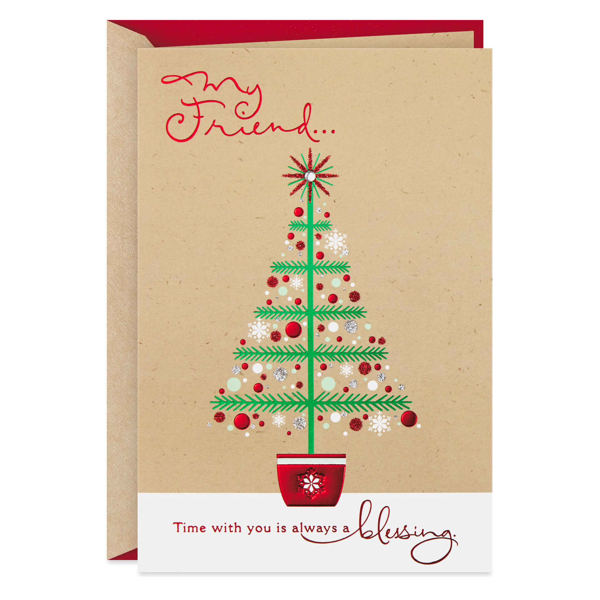 Time With You Is a Blessing Christmas Card for Friend Greeting Cards