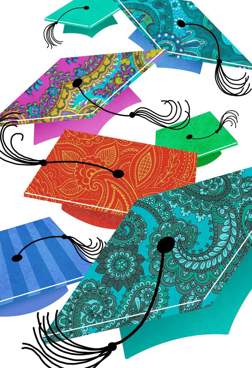 UNICEF Caps Flying Graduation Card