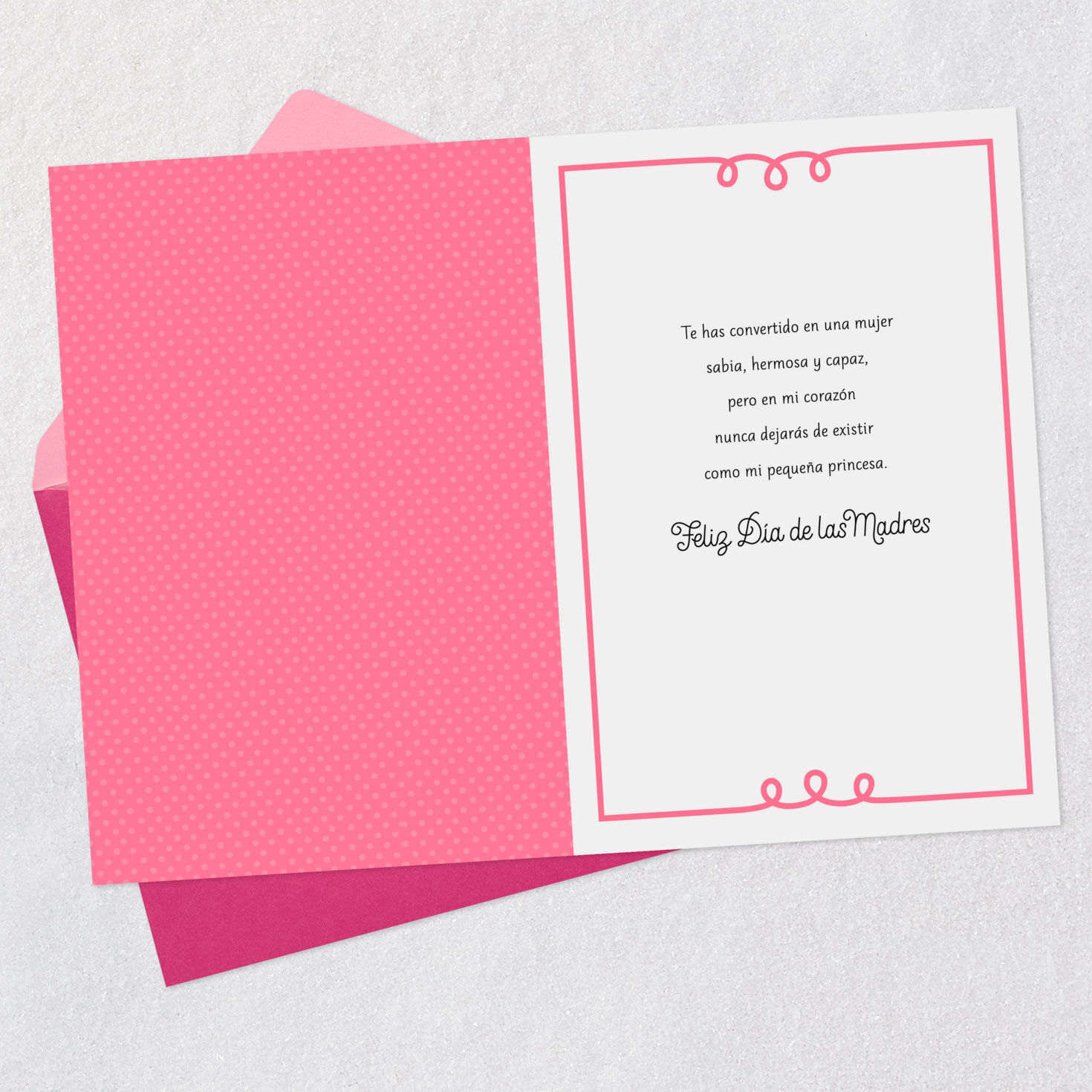 Roses Spanish Mothers Day Card Daughter Open card with envelope image number 3