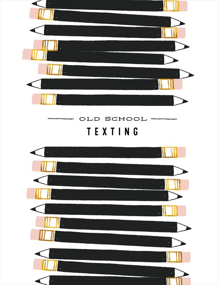Old School Pencils Friendship Card