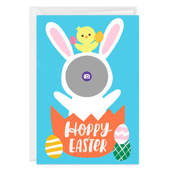 Personalized Bunny Face Hoppy Easter Photo Card, , large image number 6