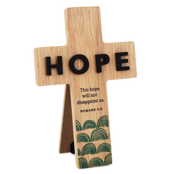 Hope Will Not Disappoint Wood Cross Sign, , large image number 1