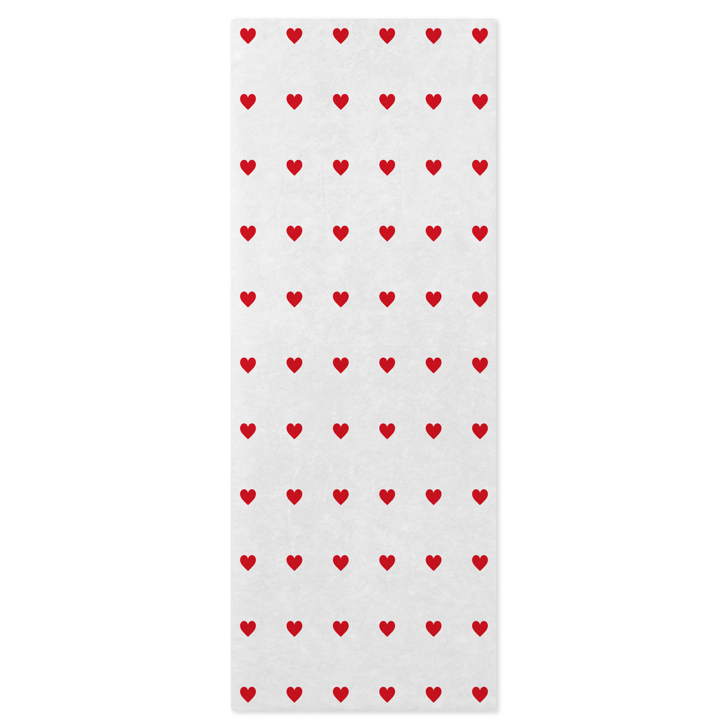 Tiny Red Hearts on White Tissue Paper, 6 sheets