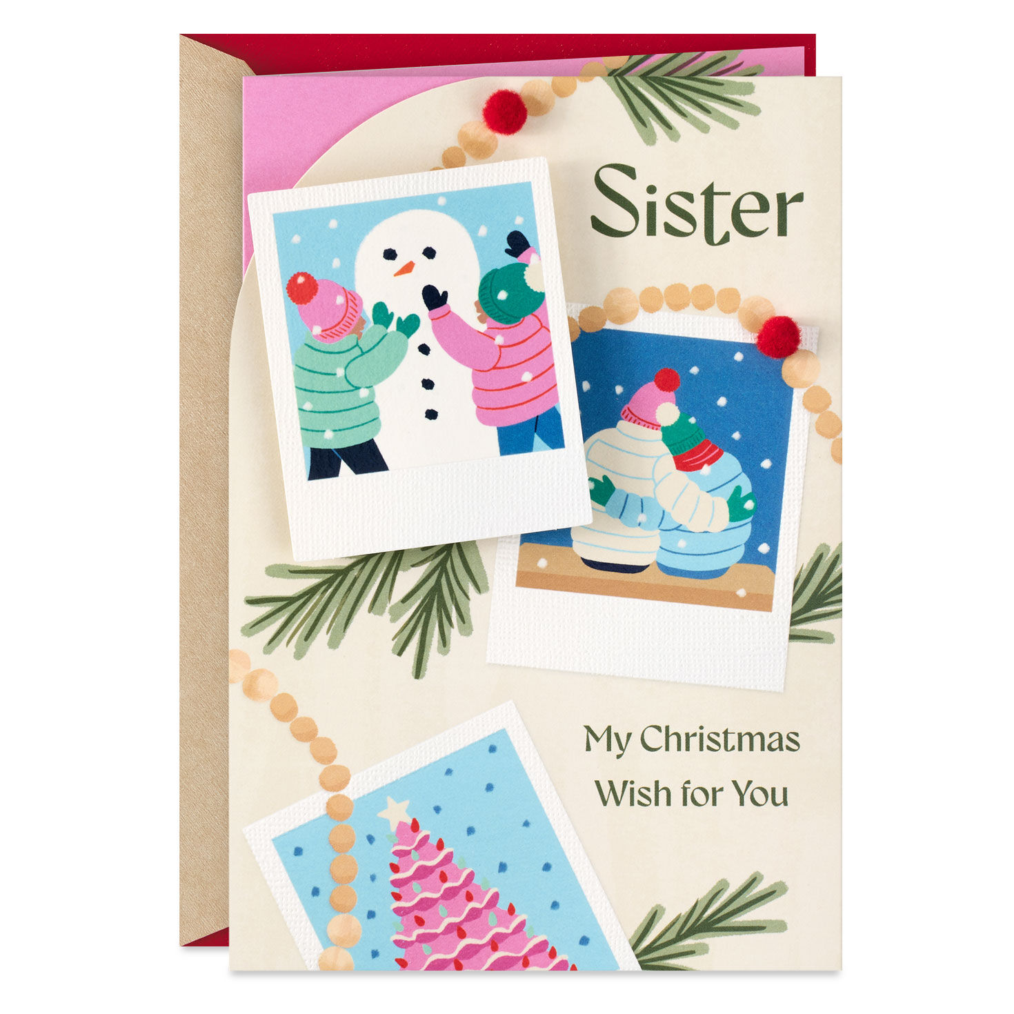 Wishes for Blessings and Happiness Christmas Card for Sister