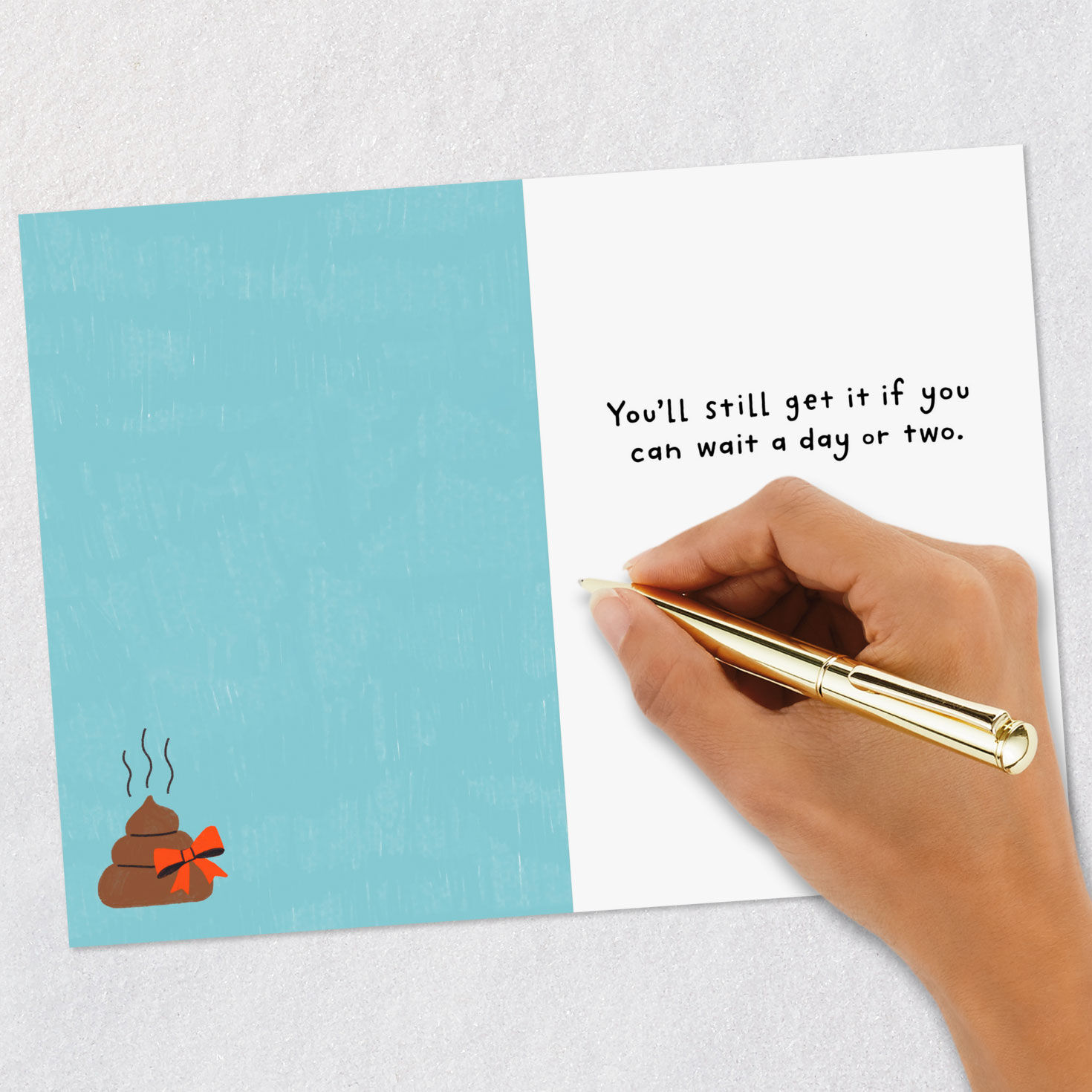 French Bulldog Ate Your Present Funny Birthday Card signing card image number 6