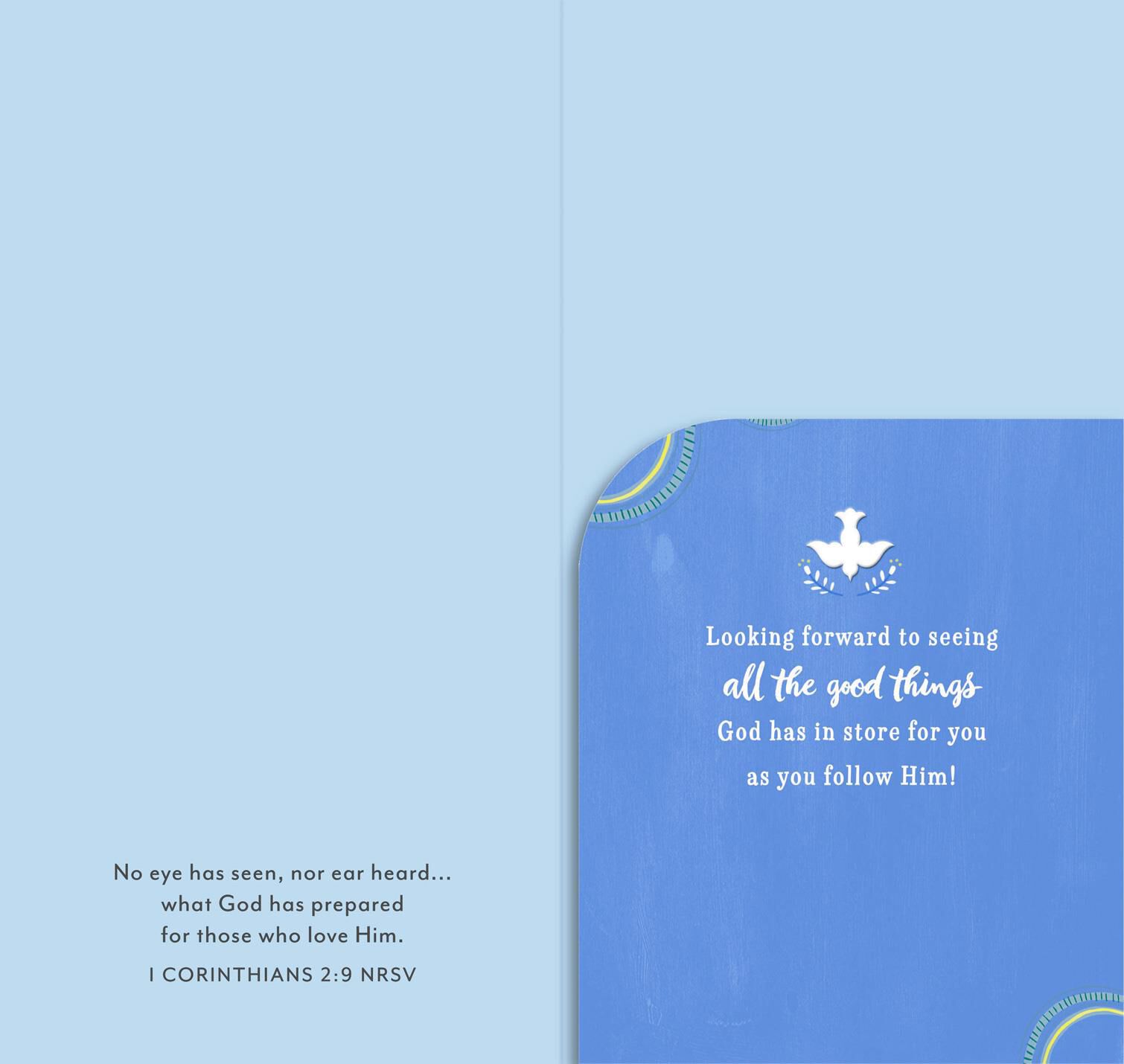 Blue Cross With Dove Confirmation Money Holder Card