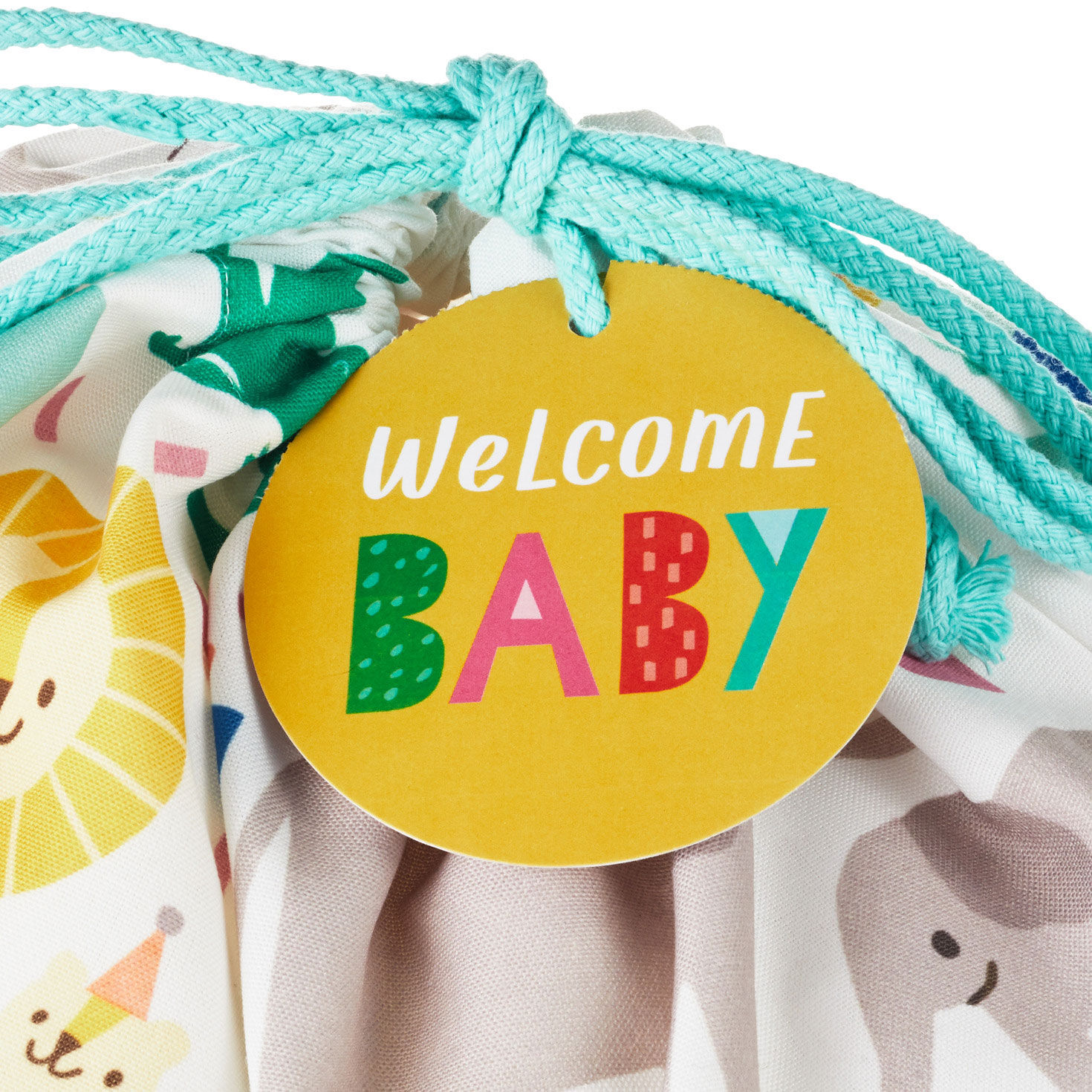 28" Welcome Baby Large Fabric Gift Bag With Tag, , large image number 4