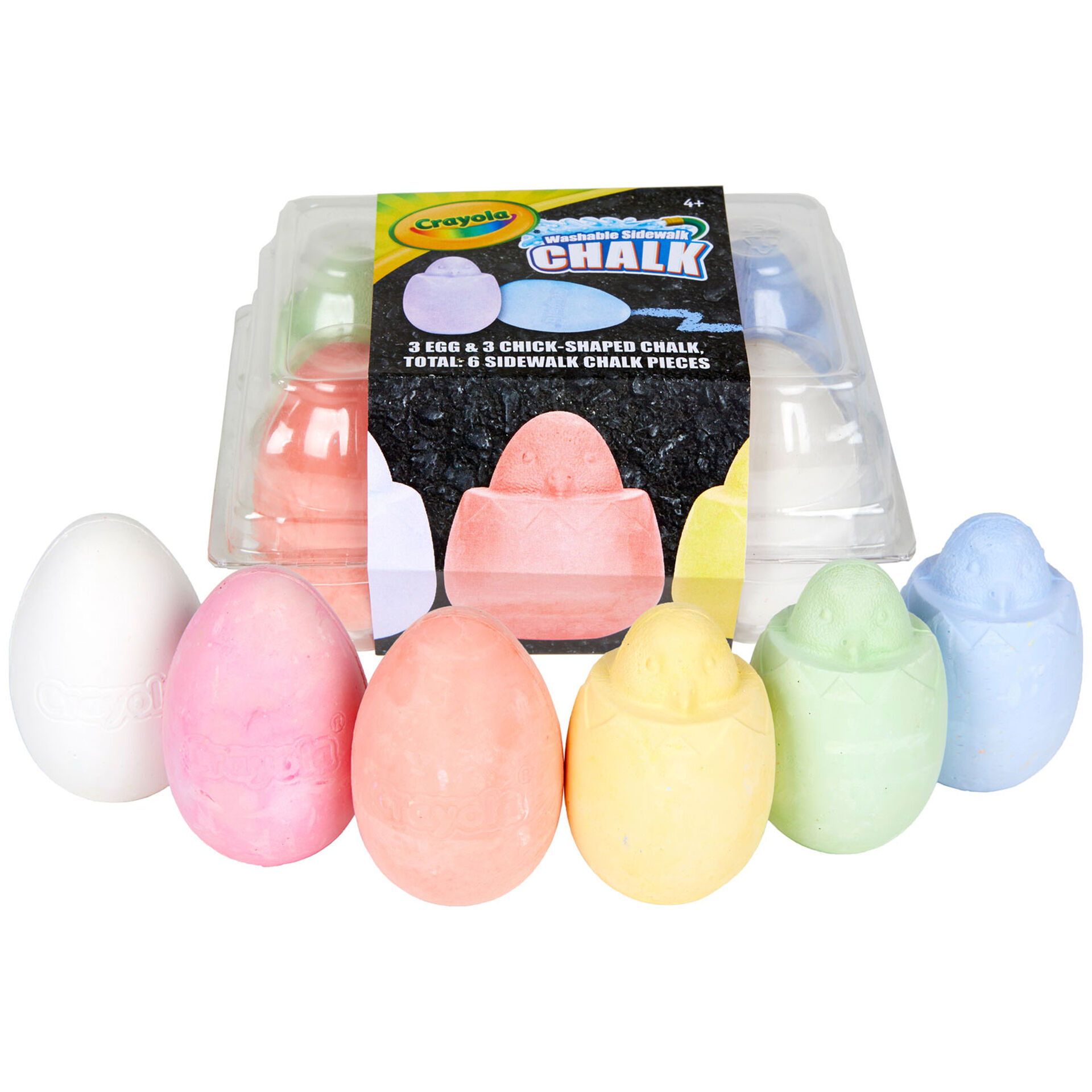 Crayola Eggs and Chicks Washable Sidewalk Chalk, 6Count Arts