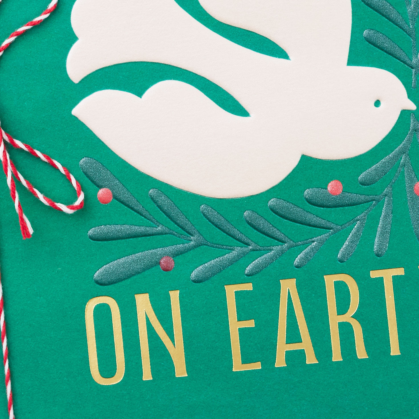 White Dove Peace on Earth Christmas Card Card Front Detail image number 4