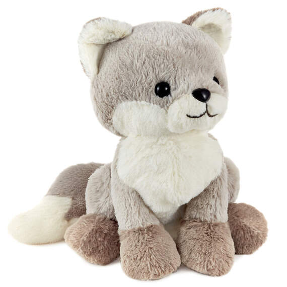 Silver Baby Fox Stuffed Animal, 8"