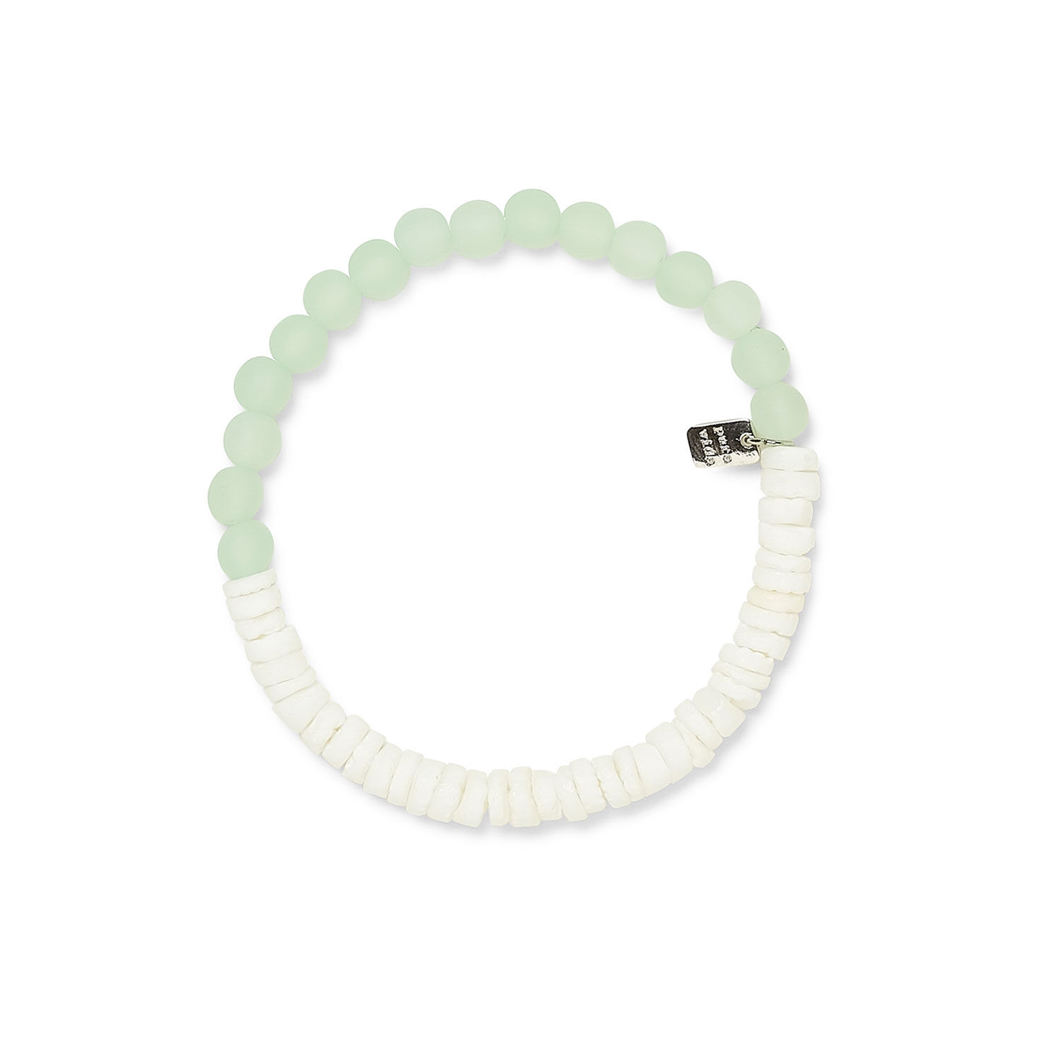 Pura Vida Puka Shell and Frosted Bead Stretch Bracelet