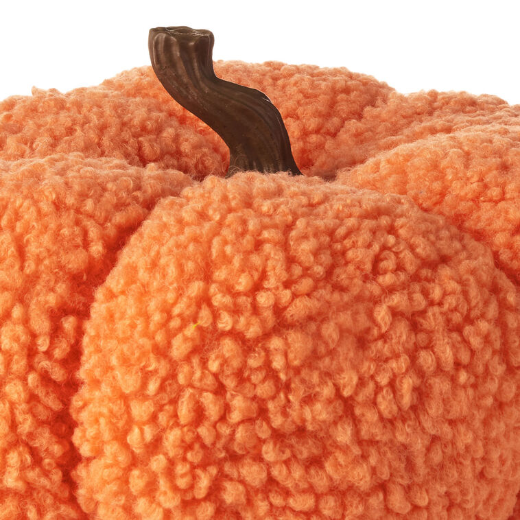 Orange Plush Fabric Pumpkin Fall Decoration  image number 3
