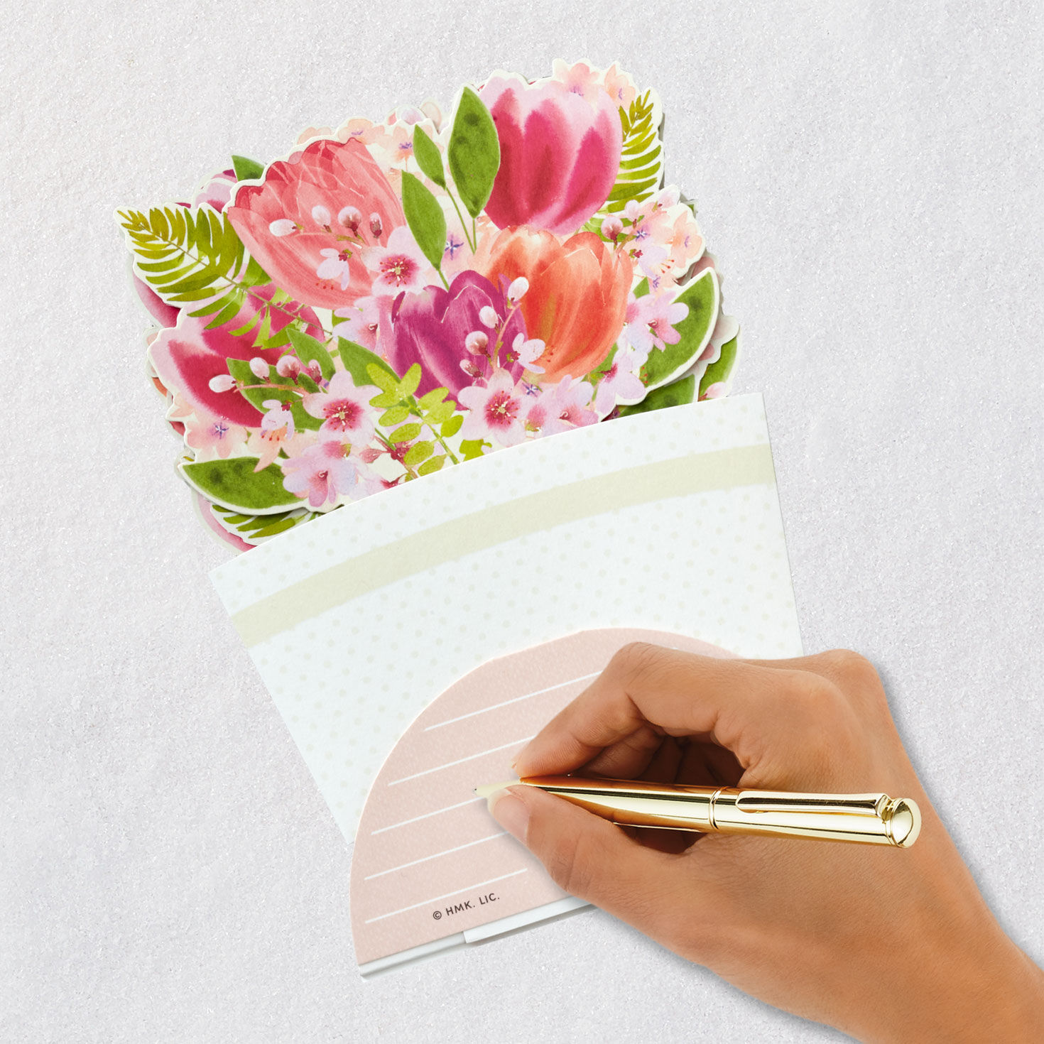 Tulip Flower Bouquet 3D Pop-Up Mother's Day Card signing card image number 7