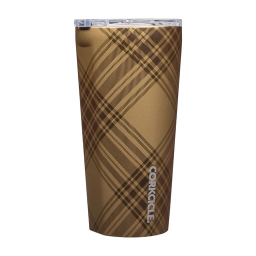 Corkcicle Golden Plaid Stainless Steel Tumbler, 16 oz., 