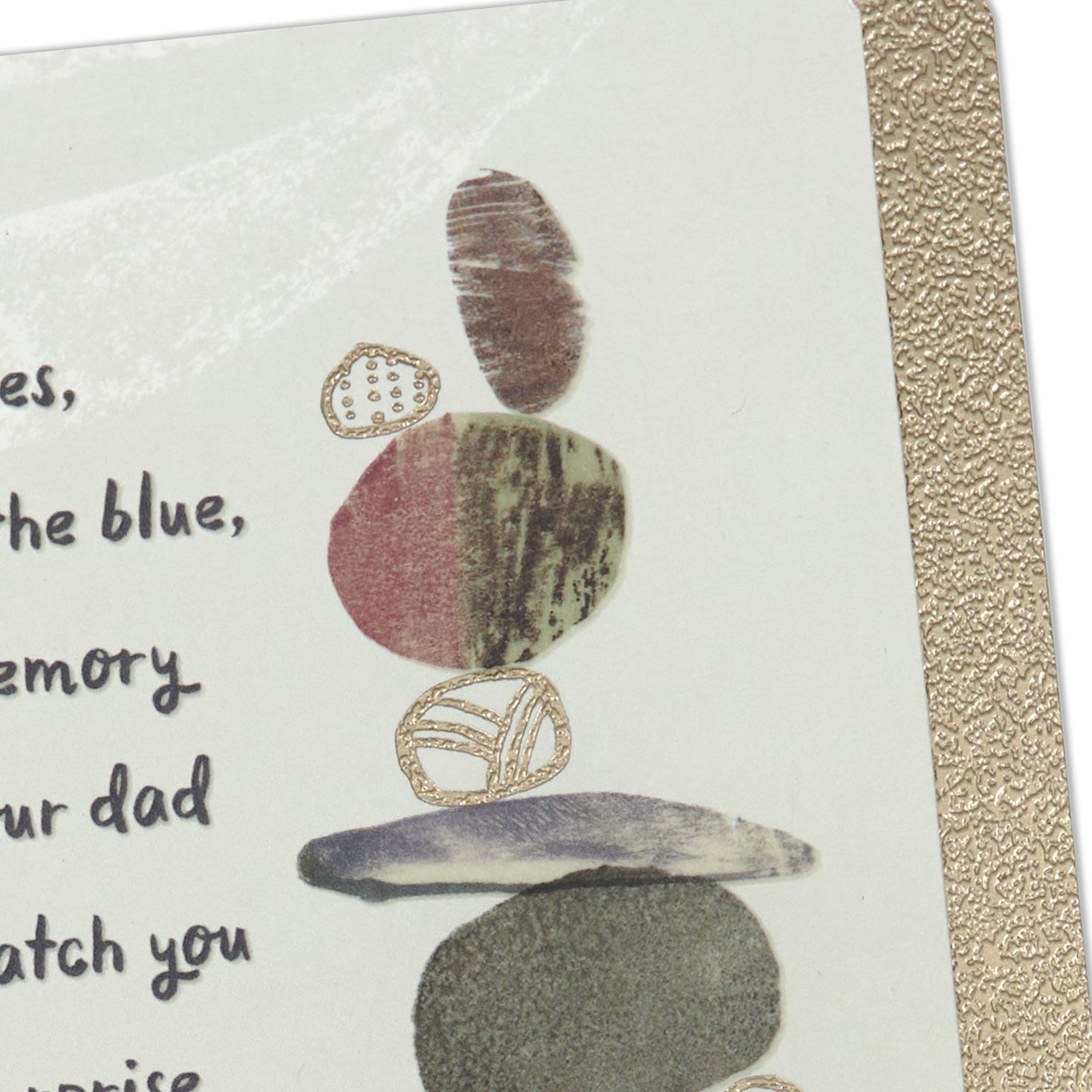 Artsy Rock Cairns Sympathy Card for Loss of Dad Card Front Detail image number 4