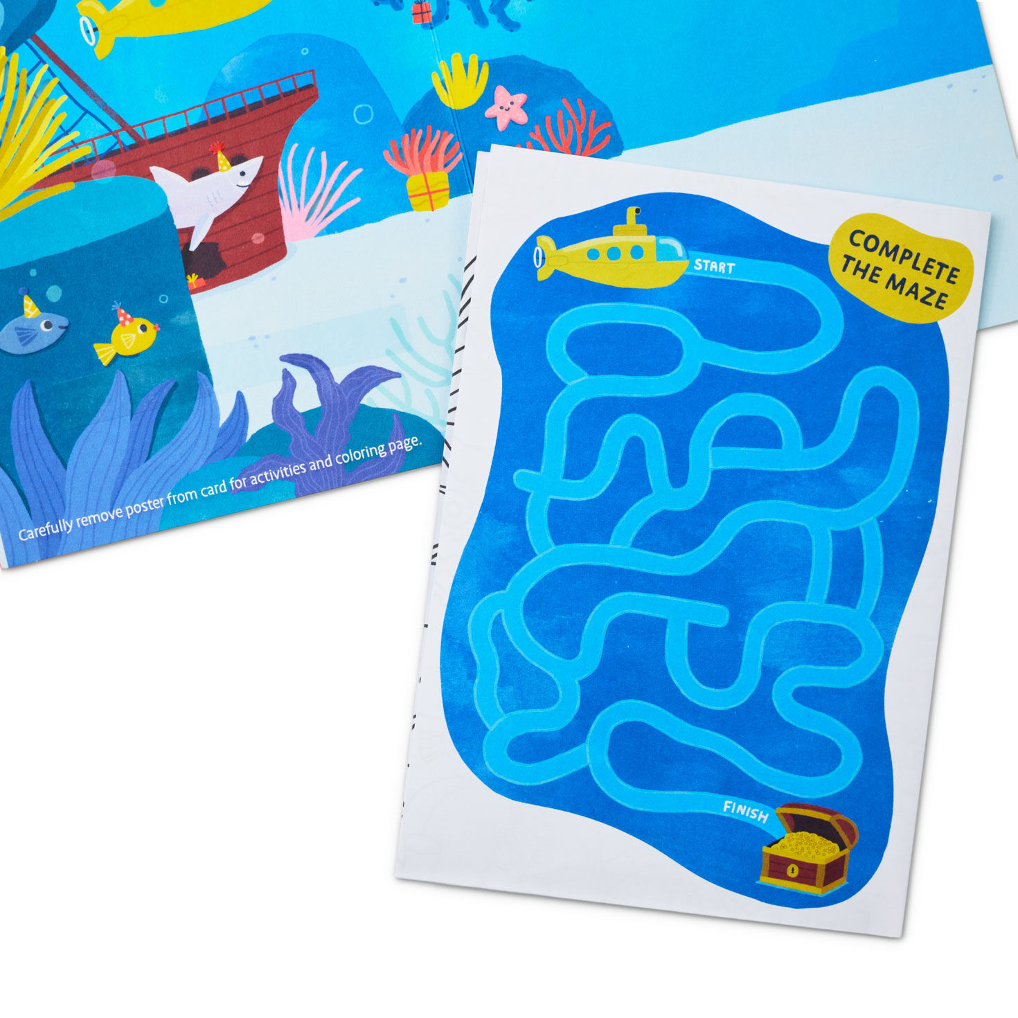 Ocean Animals Kids Coloring Birthday Card attachment image number 7
