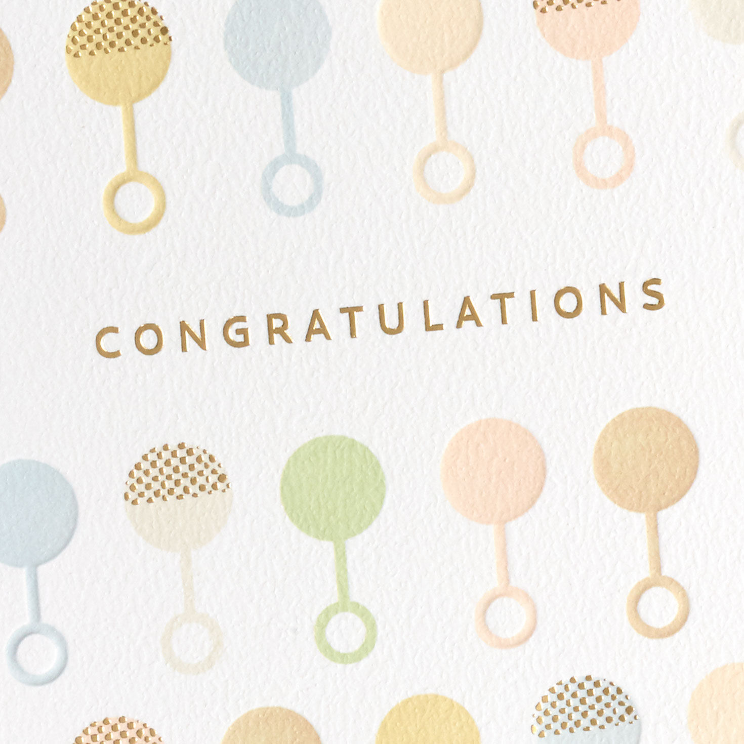 Pastel Baby Rattles Baby Shower Card Card Front Detail image number 4
