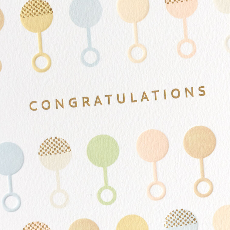 Baby Rattle Congratulationsimage So Happy for You New Baby Card - Greeting Cards | Hallmark