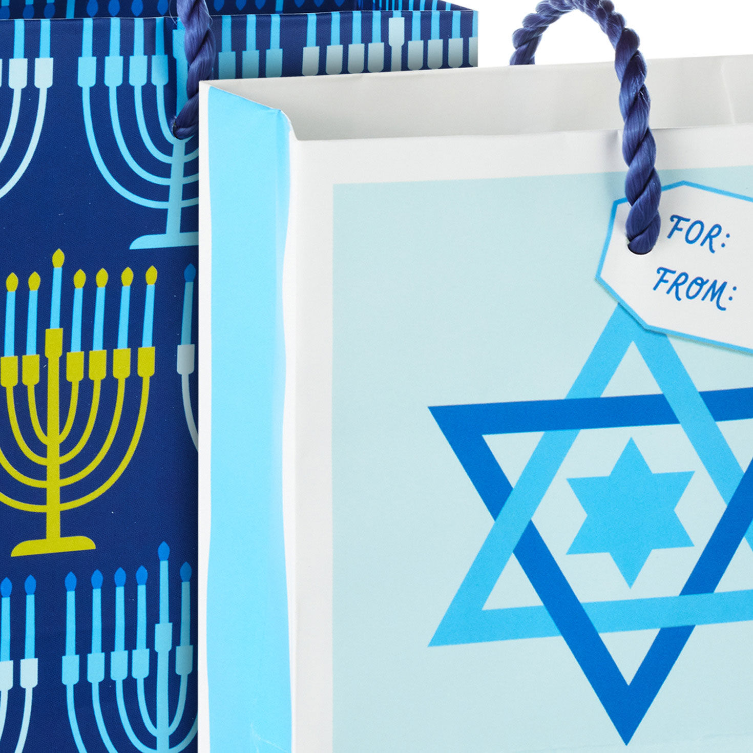 Blue, Gold and White Hanukkah Gift Card Holders upclose view image number 5