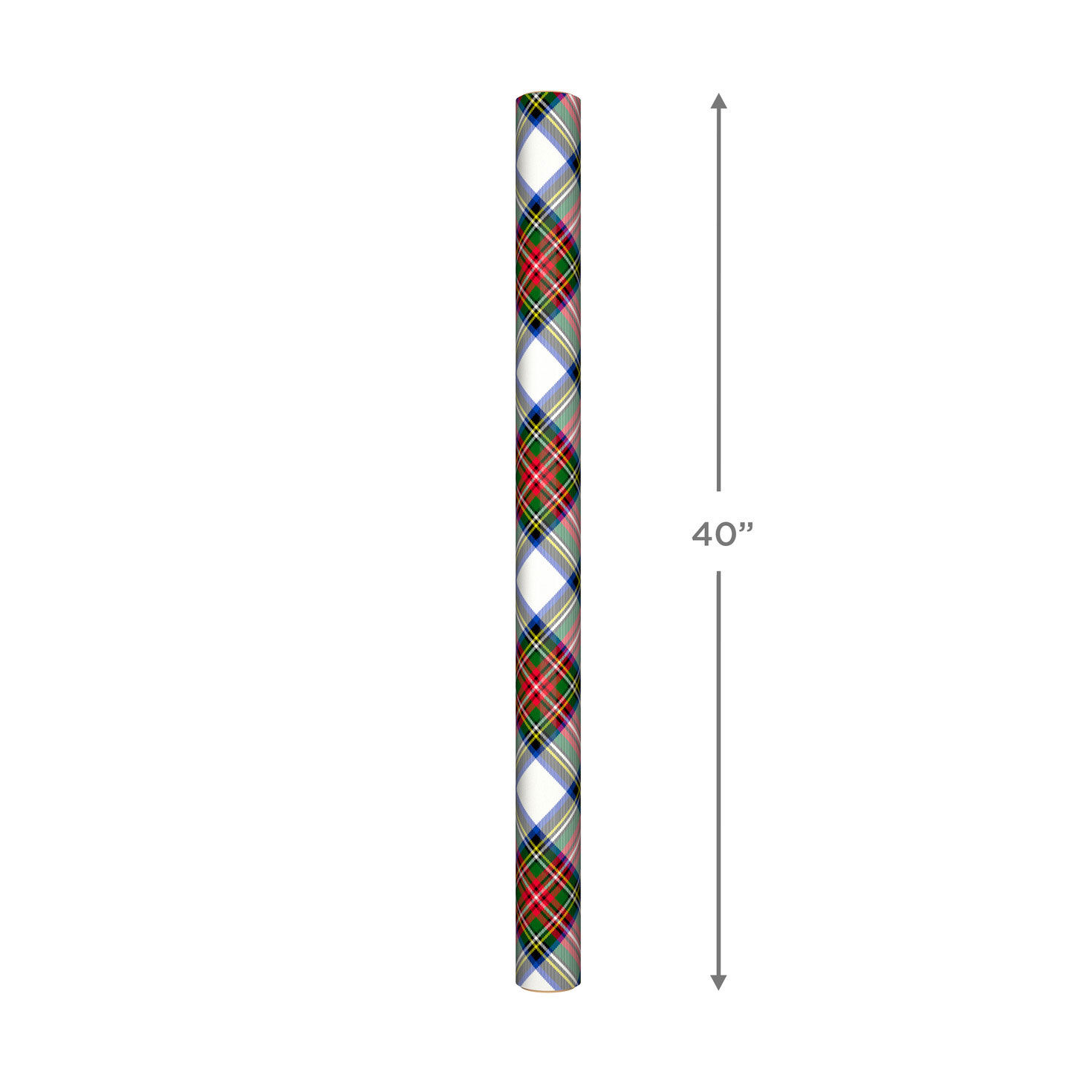 Festive Red & Green Plaid on White Christmas Wrapping Paper measurement image number 4