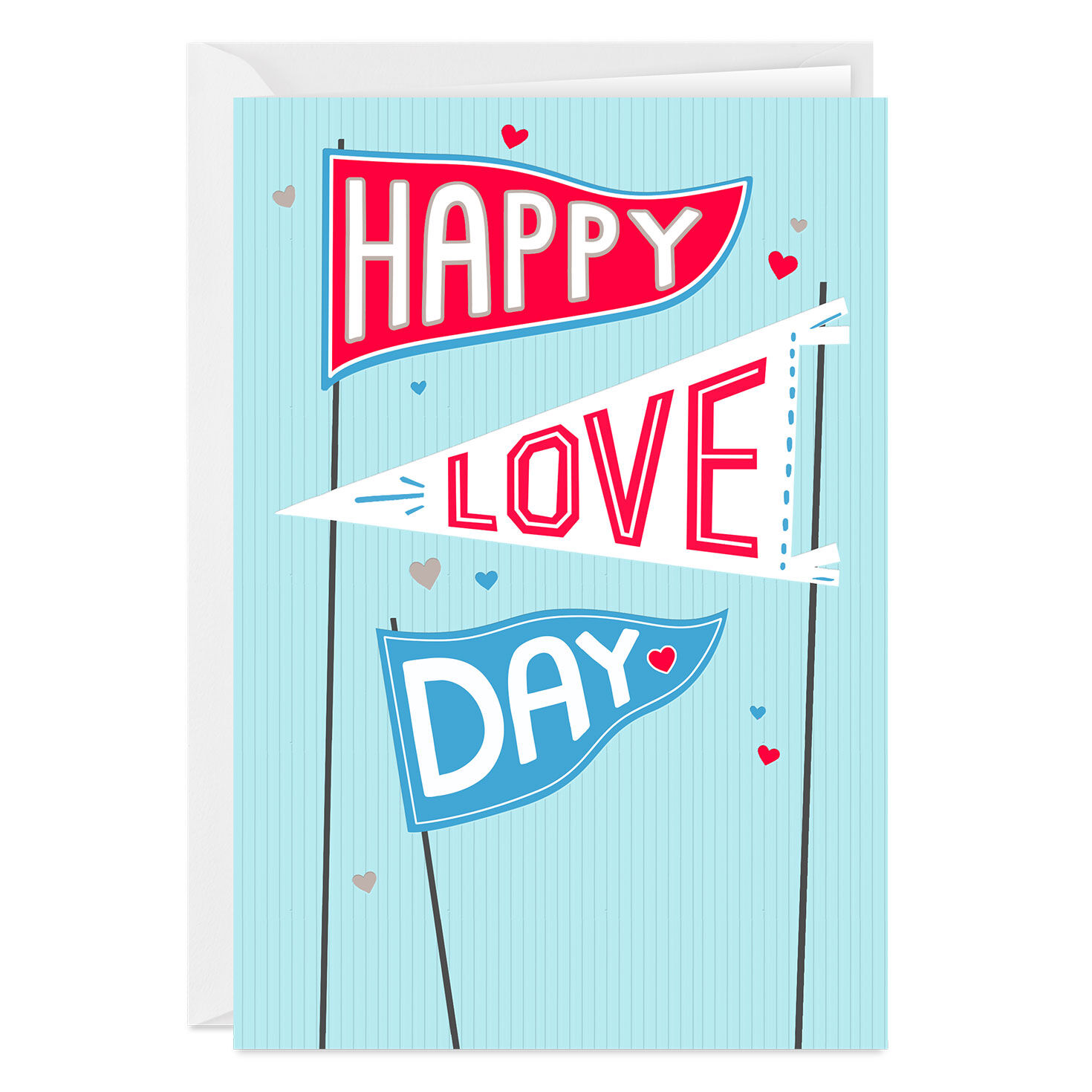 Happy Love Day Pennants Custom Valentine's Day Card