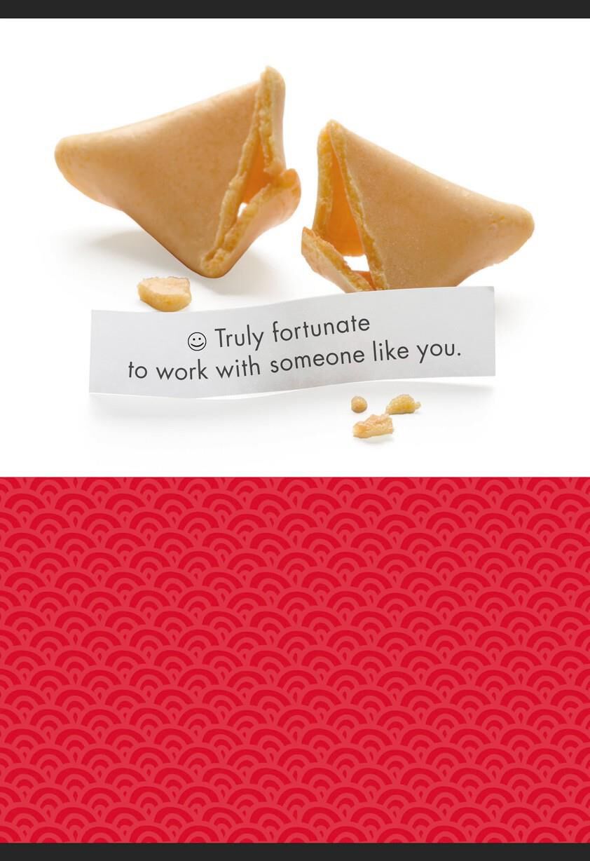 Fortune Cookie Coworker Just Because Card