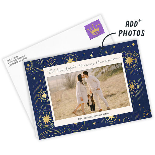 Personalized Light and Love Holiday Photo Card, 