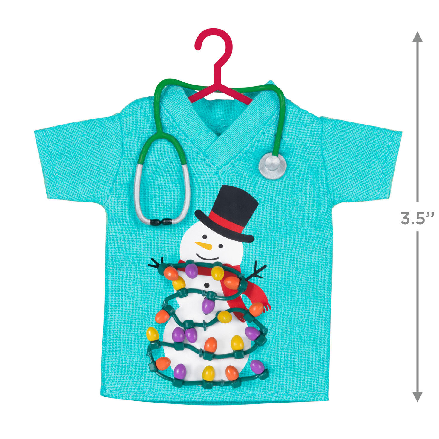 Medical Scrubs With Snowman Keepsake Ornament measurement image number 3