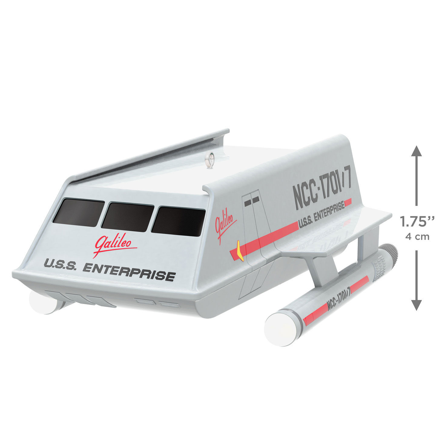 Star Trek Grey Spaceship Keepsake Ornament measurement image number 3