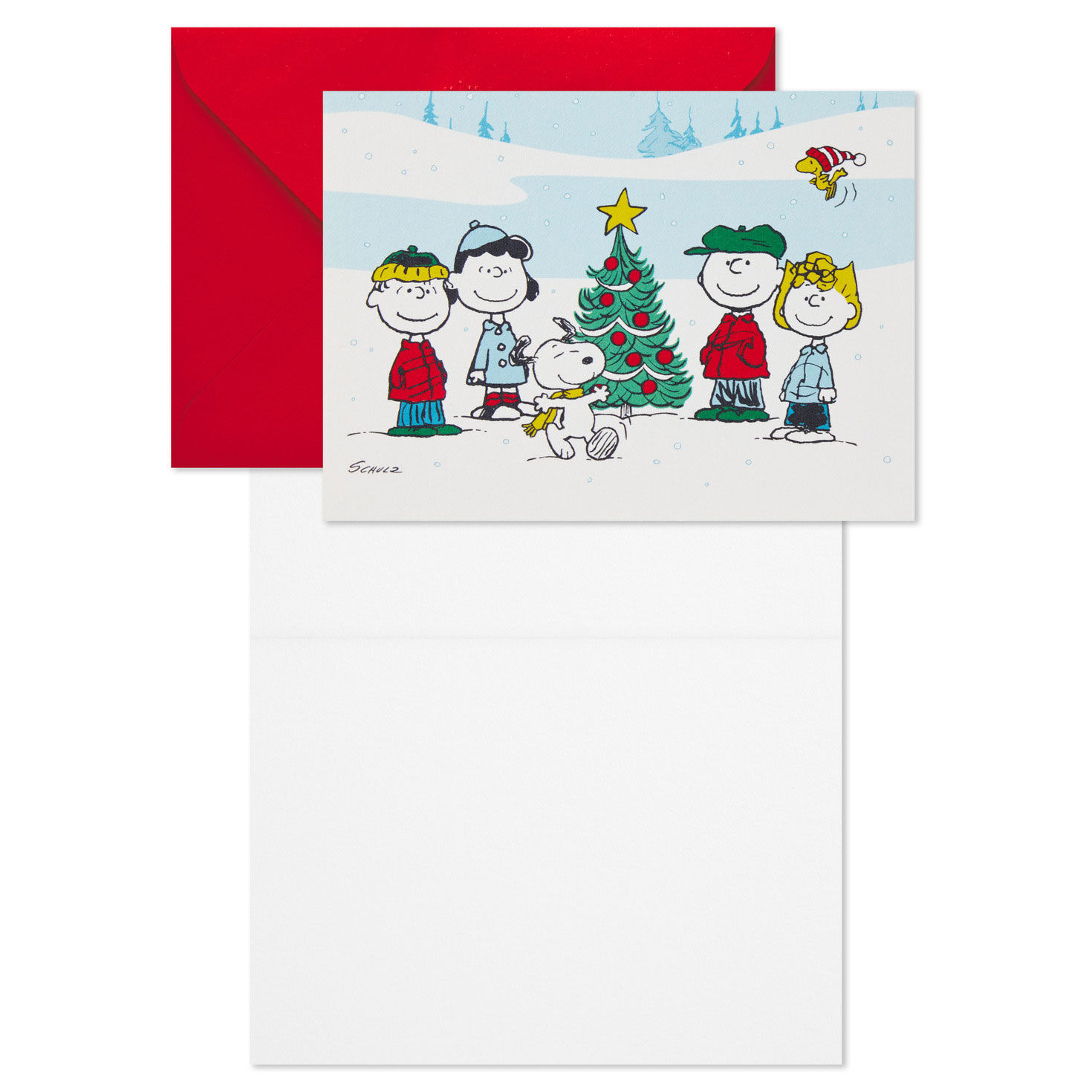 Peanuts Winter Blank Boxed Christmas Note Cards Card Front with Sentiment image number 3