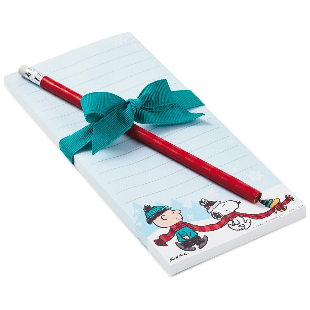 peanuts winter fun list pad and pencil set memo pads hallmark