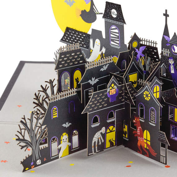 Happy Halloween Haunted Village 3D Pop-Up Halloween Card, , large image number 2