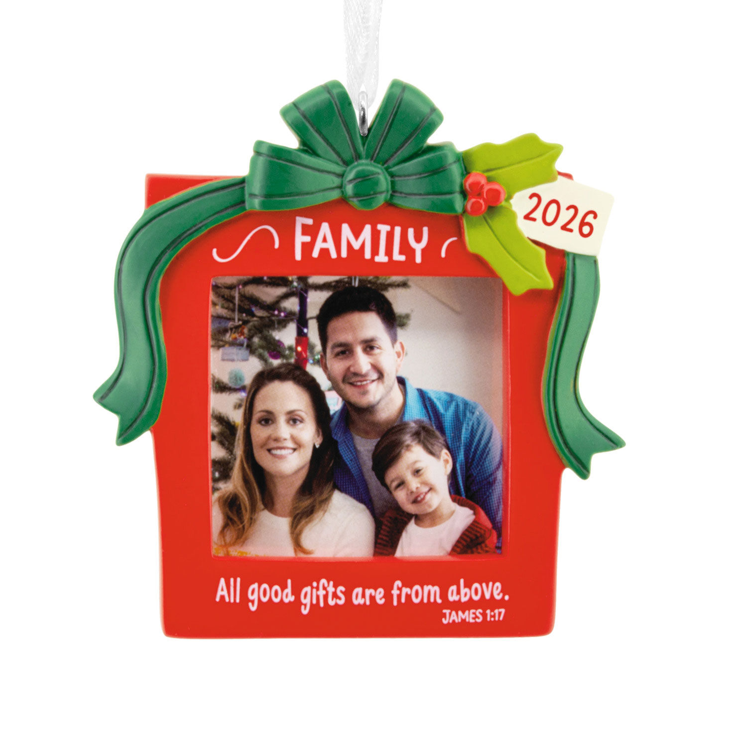 Family 2026 Religious Photo Frame Hallmark Ornament
