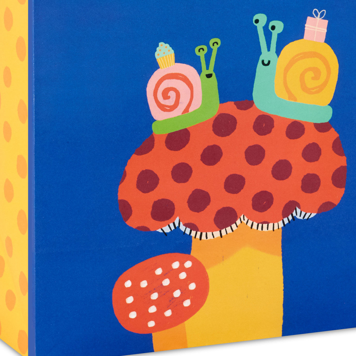 Party Snails on Mushrooms Large Birthday Gift Bag Base/Side Detail image number 5